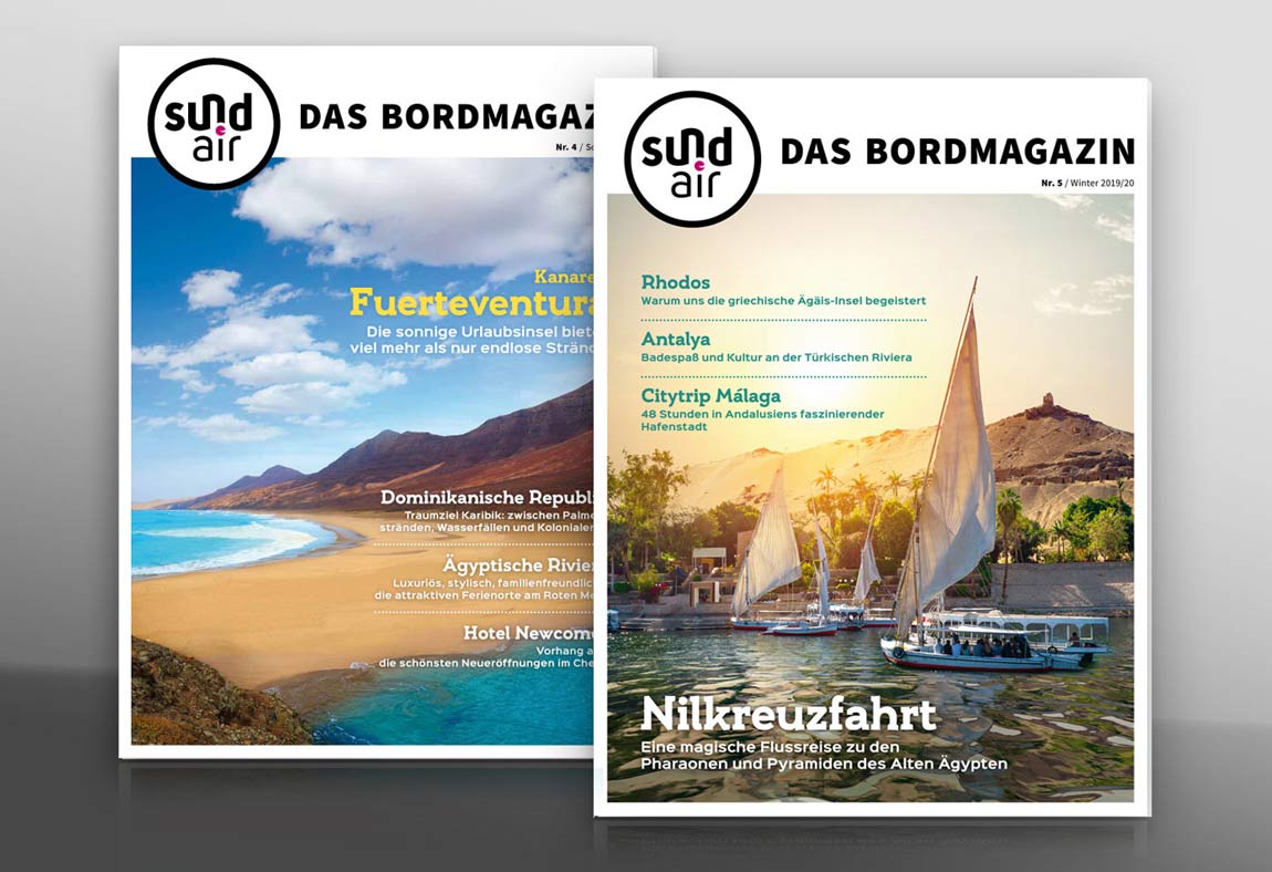 Sundair Bordmagazin (Inflight-Magazin): Layout, Grafik und Satz © SINNBILD Design