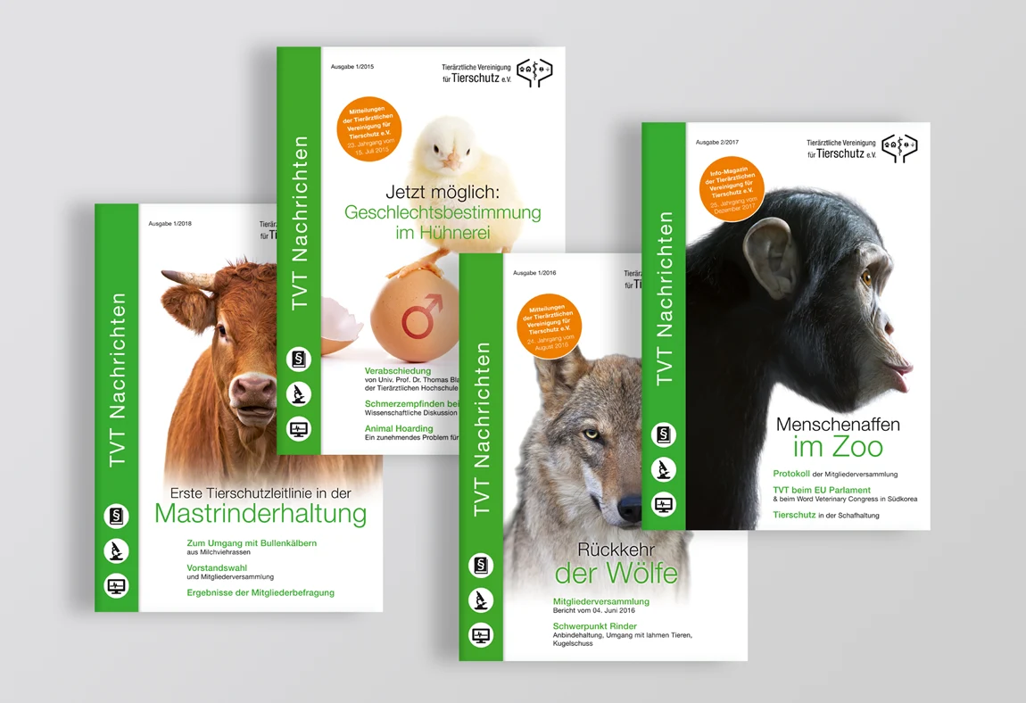 TVT Nachrichten (Tierärztliche Vereinigung für Tierschutz e.V.): Covergestaltung© SINNBILD Design